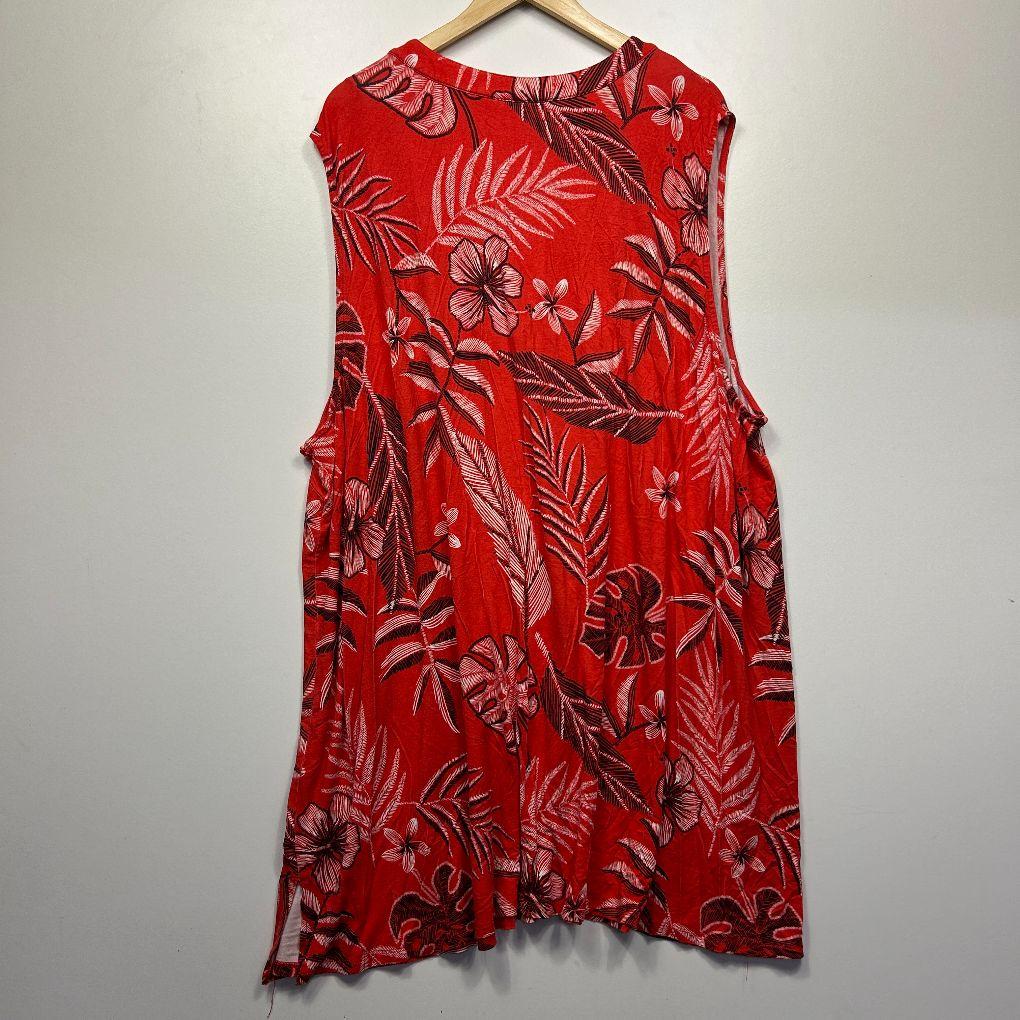 Autograph Red Floral Cotton Top - Size 30