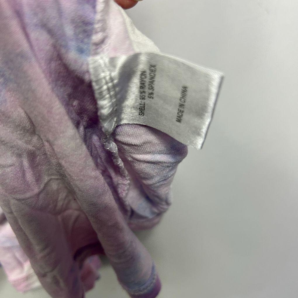 Curvaceous Purple Tie-Dye Cotton Top - Size 20/22/XL