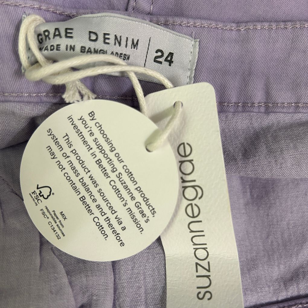 Suzanne Grae Slim Denim Cropped Denim Pants  - Size 24