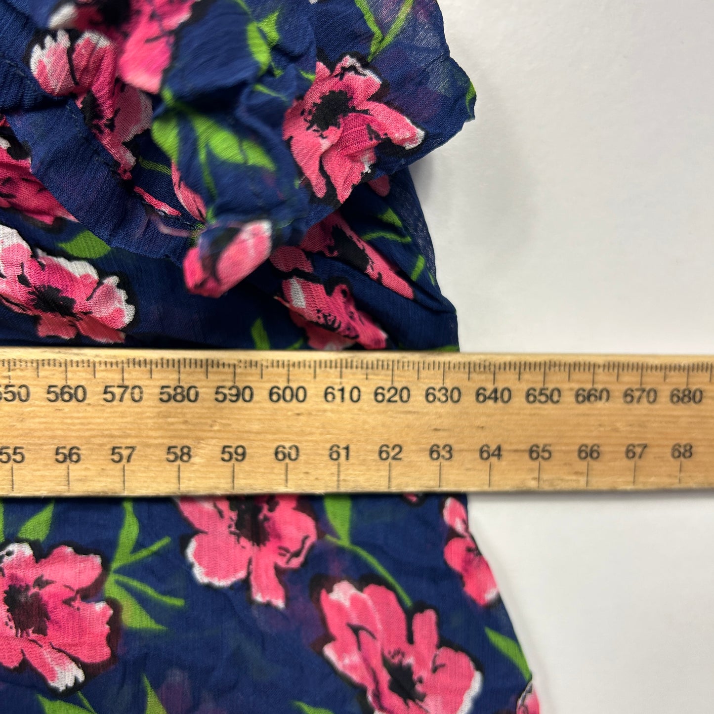 Taking Shape Top Navy Floral Sheer Top - Size 22