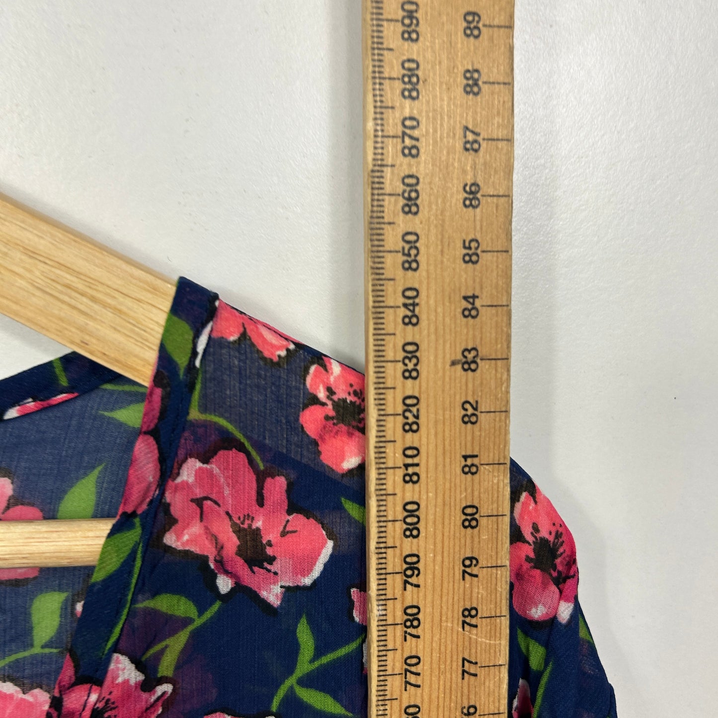 Taking Shape Top Navy Floral Sheer Top - Size 22