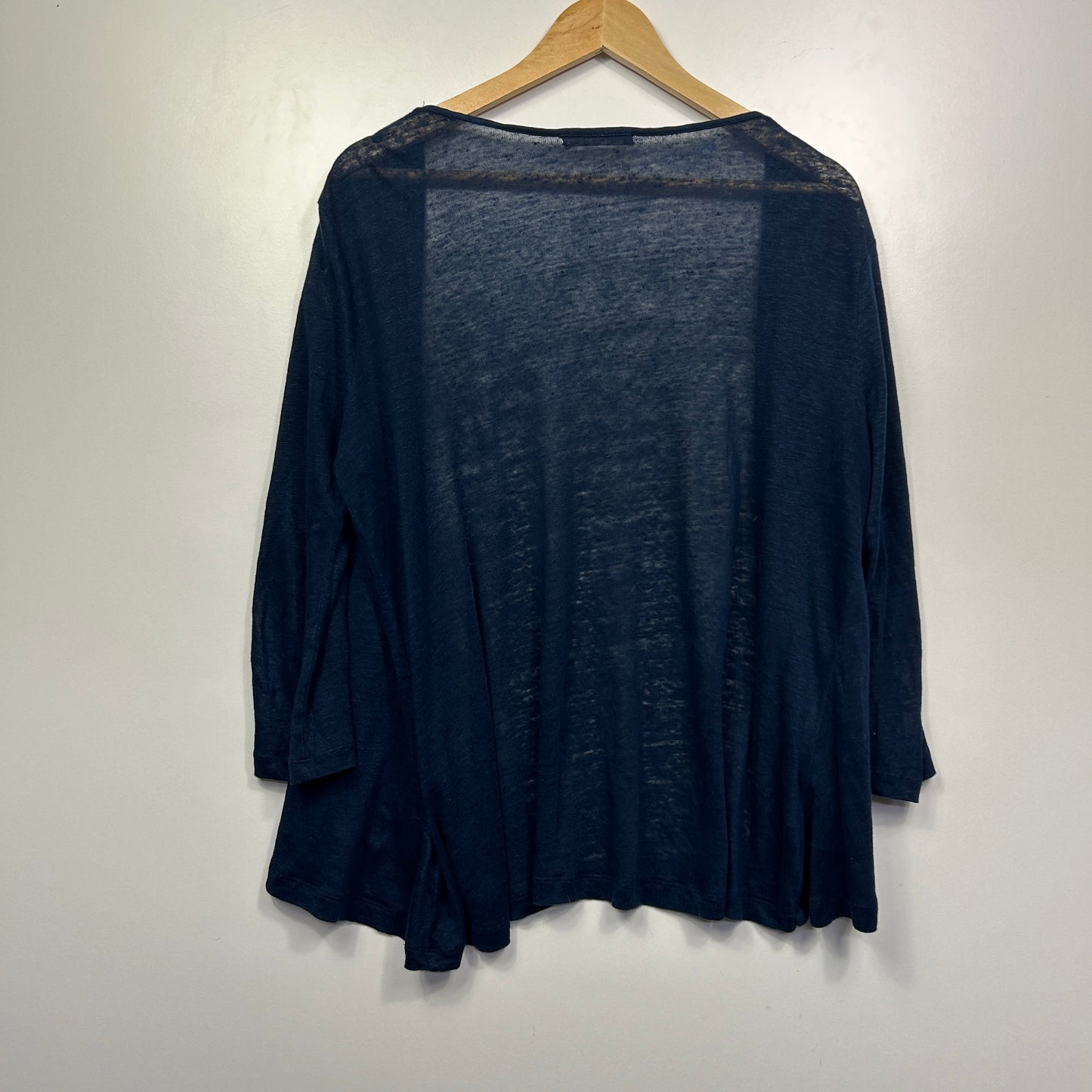 Metalicus Navy Linen Open Front Top - Size M/L