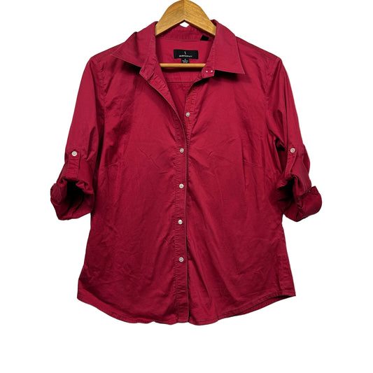 Sportscraft Button Up Burgundy Shirt - Size 14