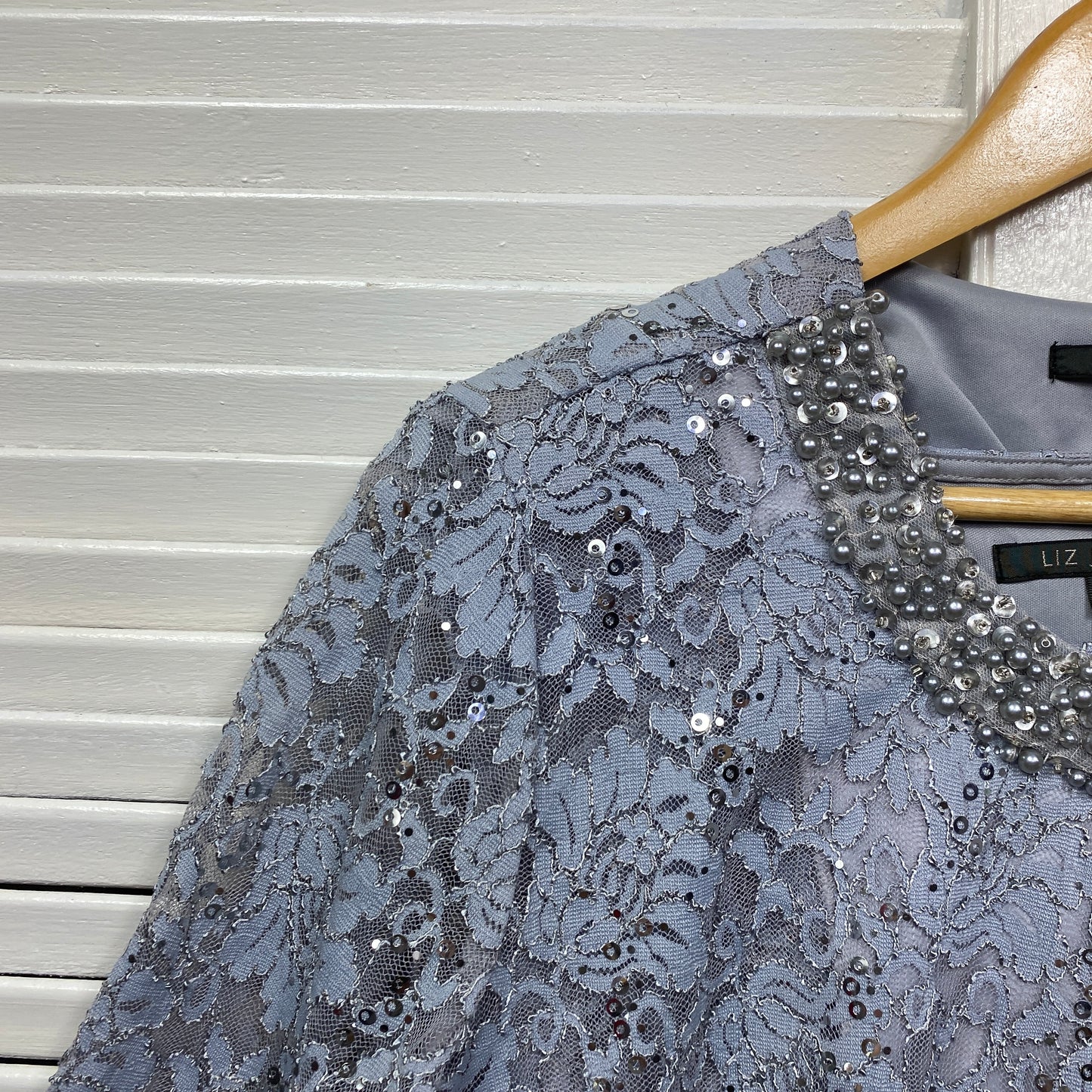 Liz Jordan Jacket & Top Set Size 16 Long Sleeve Sequins Cocktail Formal