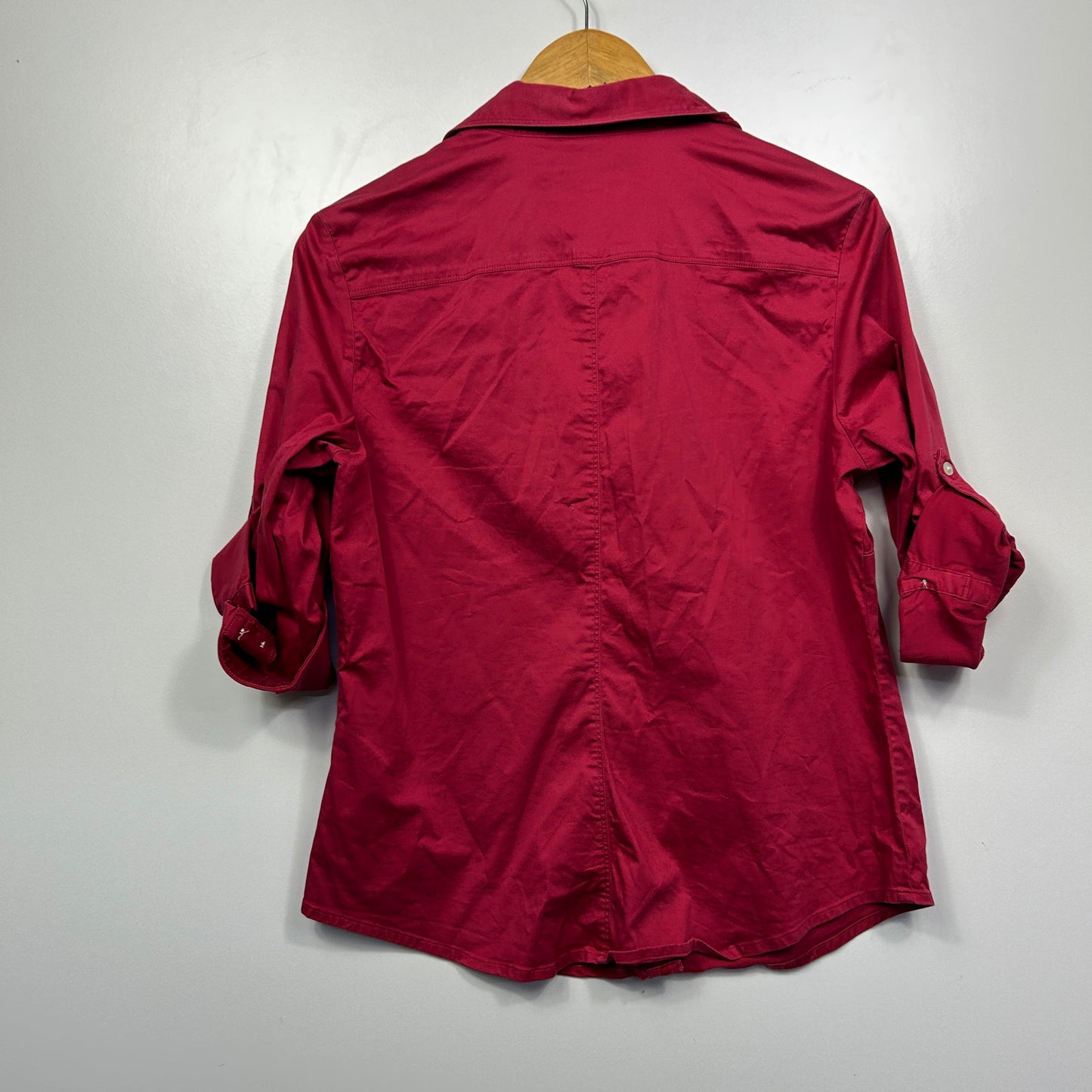 Sportscraft Button Up Burgundy Shirt - Size 14
