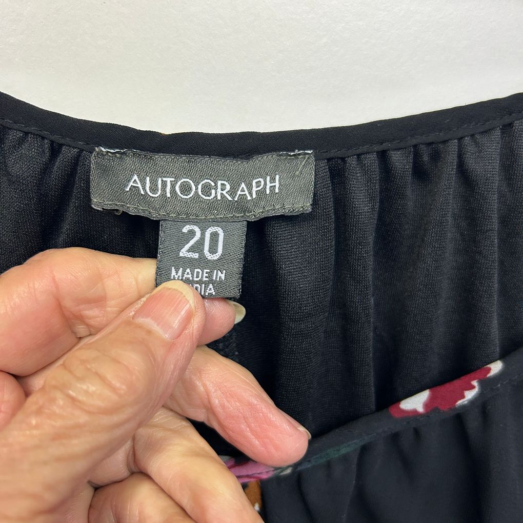 Autograph Black Floral Top - Size 20