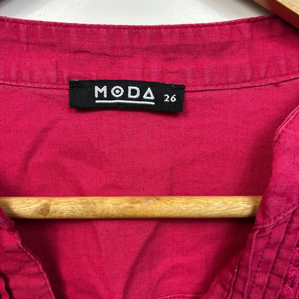 Moda Pink Linen Top - Size 26