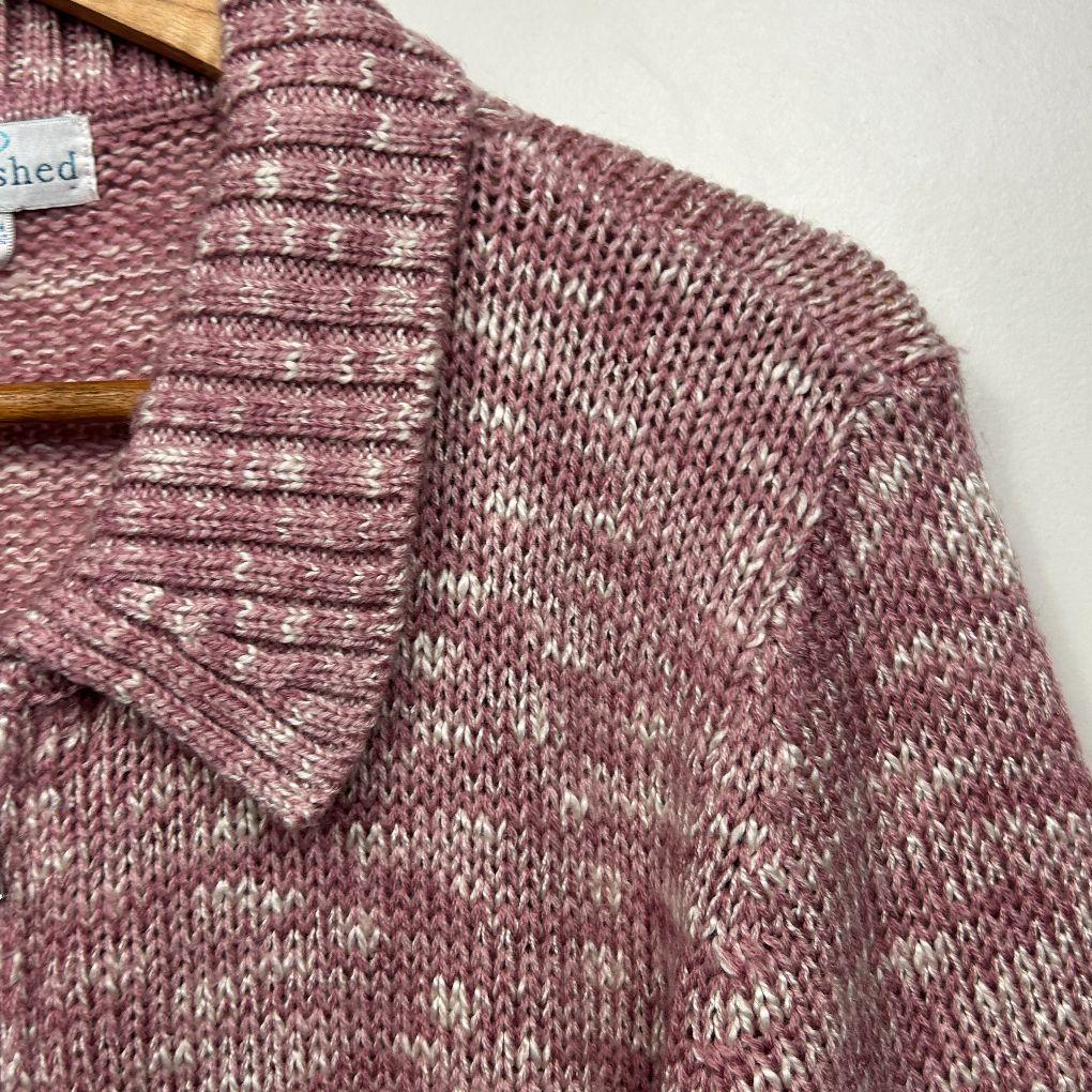 Established Pink Marled Cardigan - Size 16