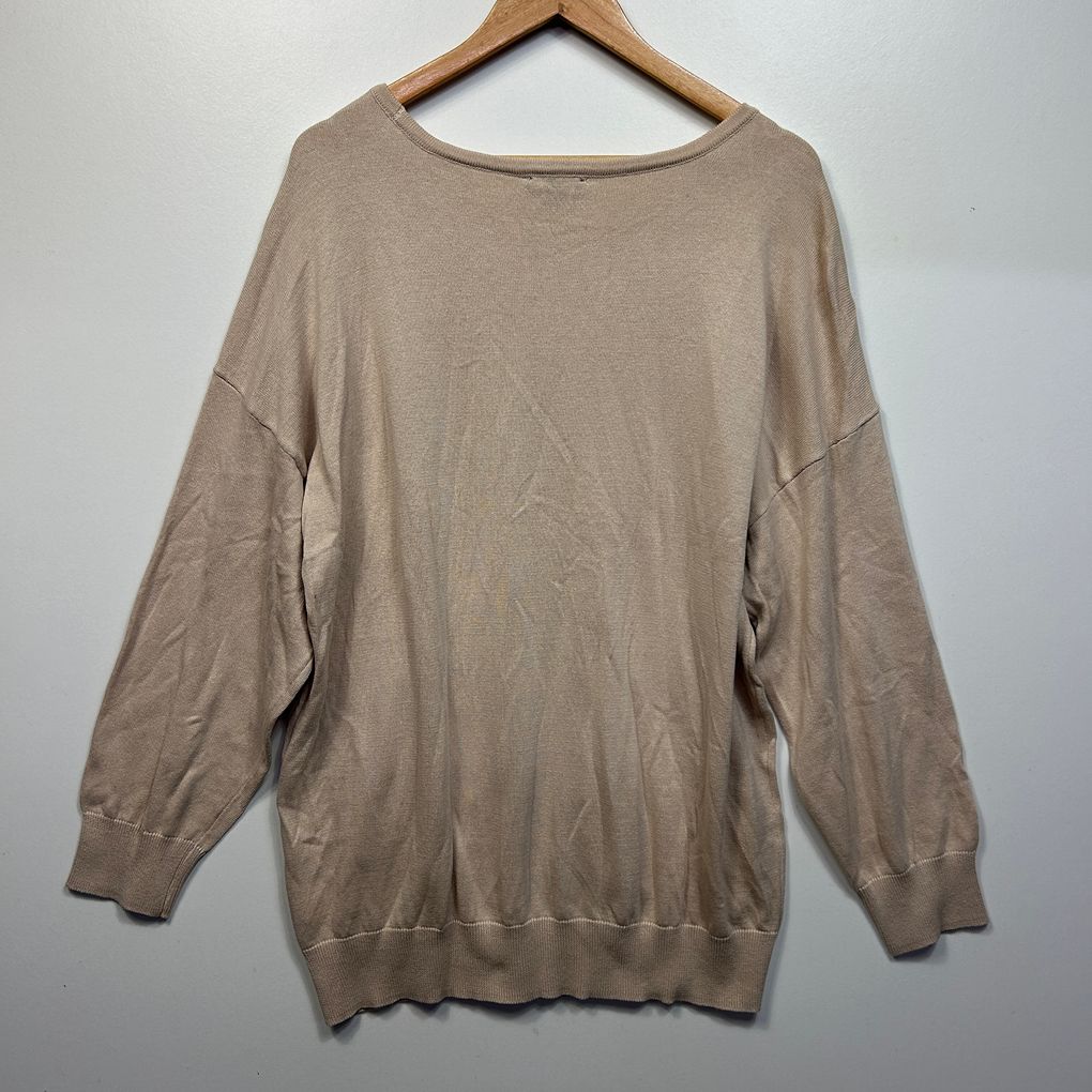 Autograph Beige Cotton Jumper - Size 18/M