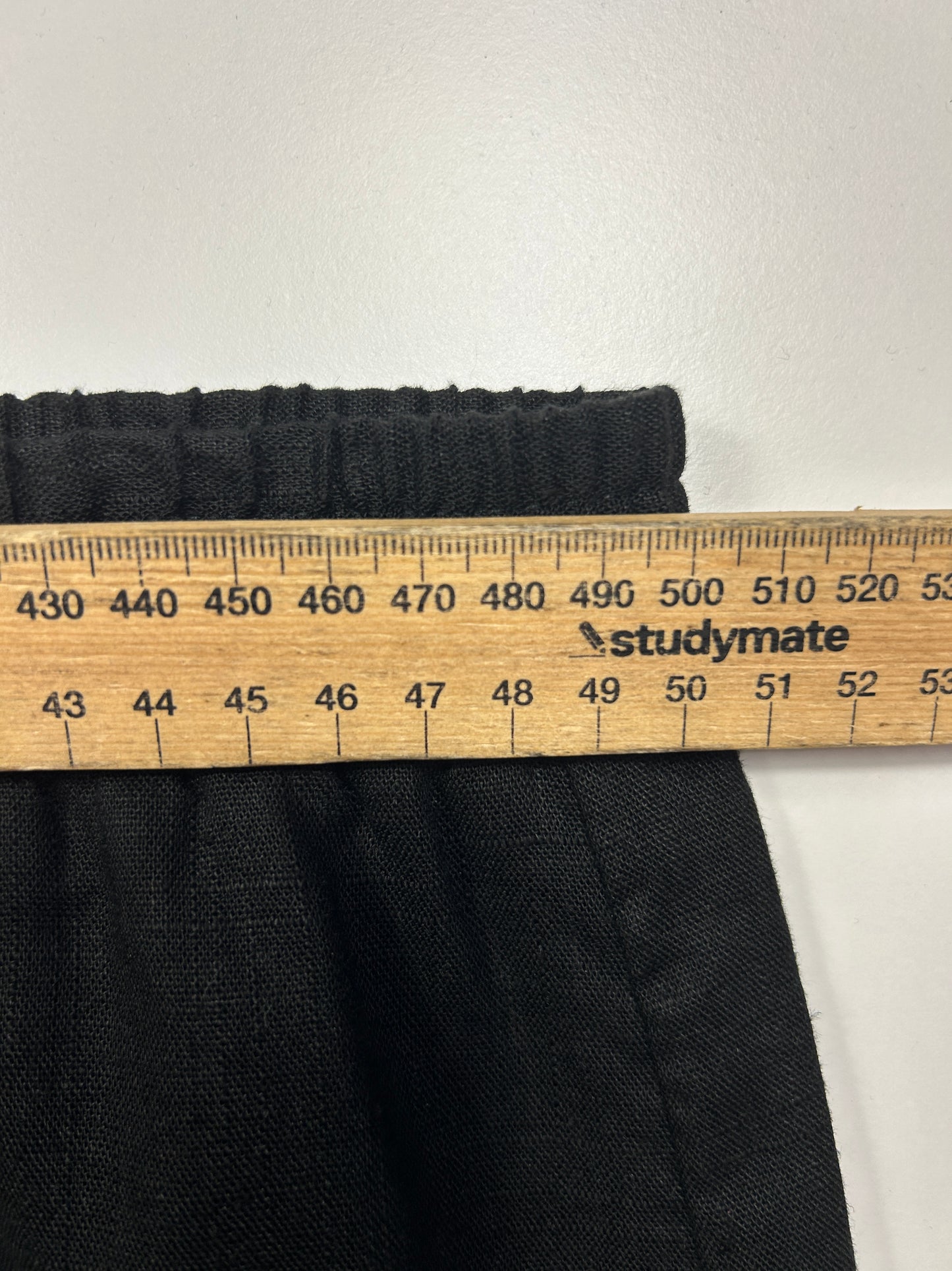 Suzanne Grae Linen Midi Skirt Size 16 XL Black New