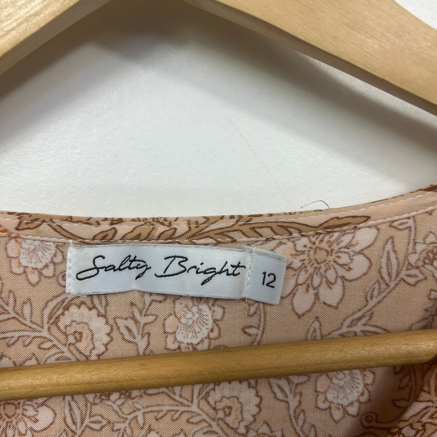 Salty Bright Beige Floral Boho Dress - Size 12