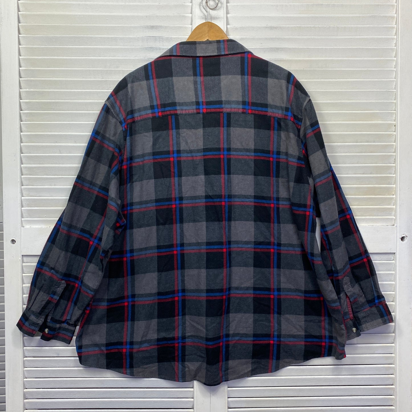 St Mark Men Shirt Size 6XL Long Sleeve Check Button Up