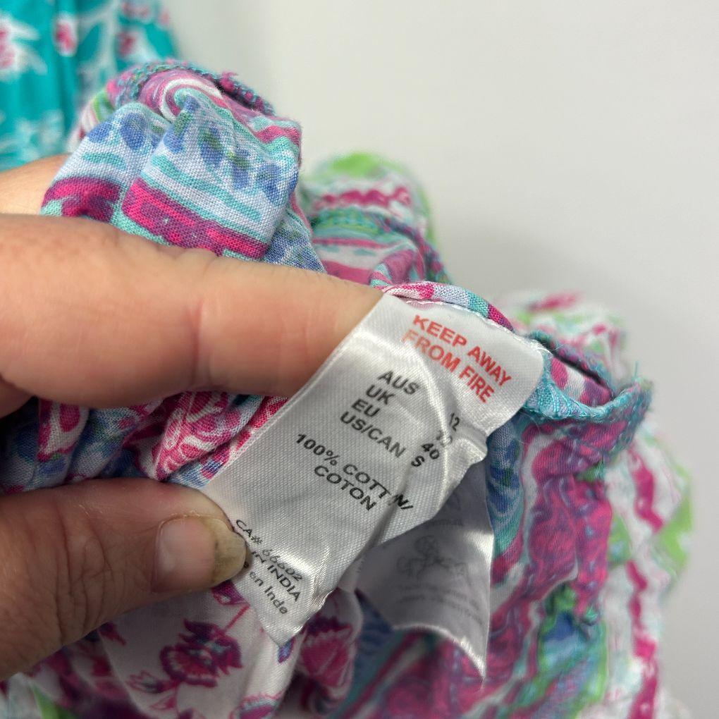 One Summer Teal Floral Cotton Dress - Size 12