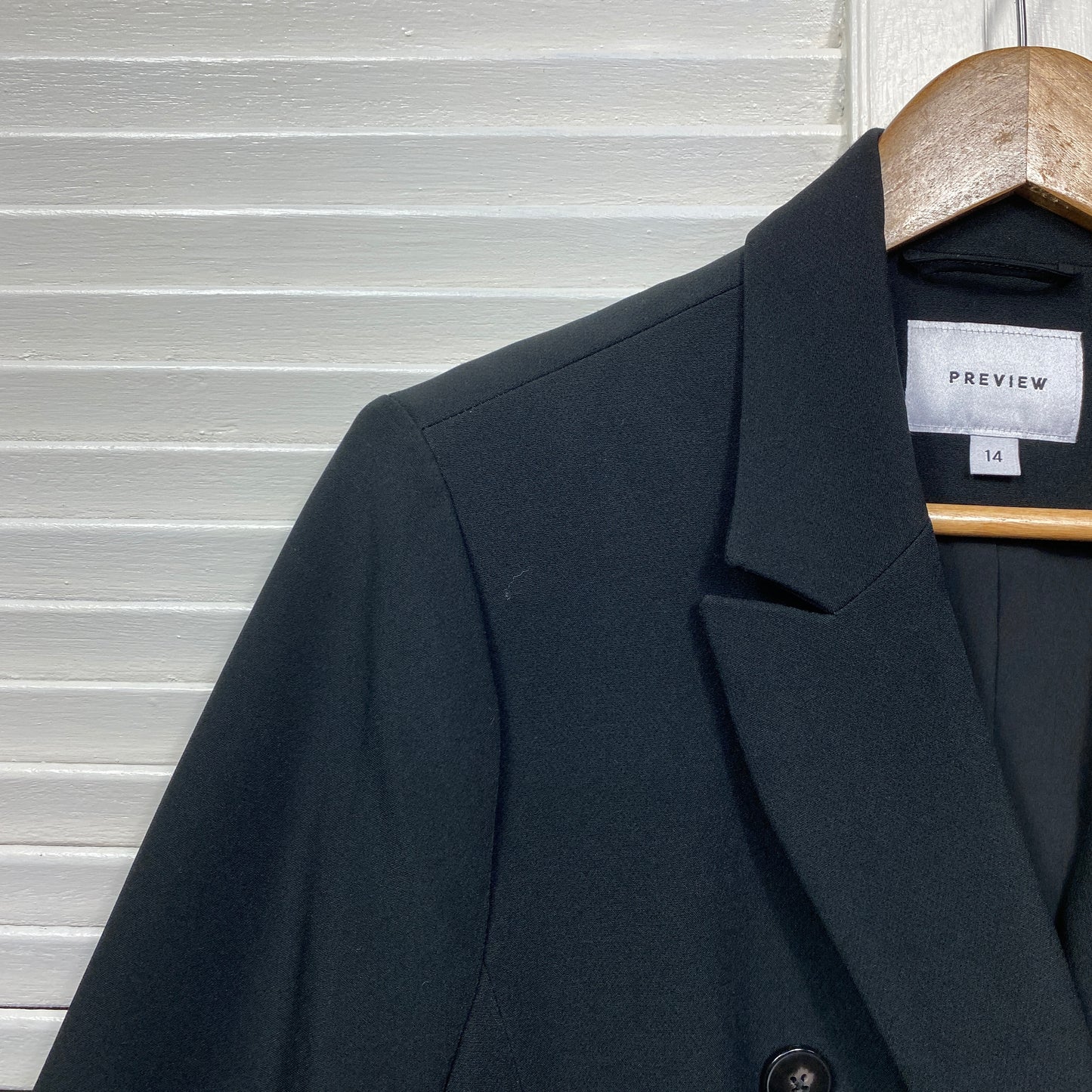 Preview Blazer Jacket Size 14 Black Long Sleeve Office