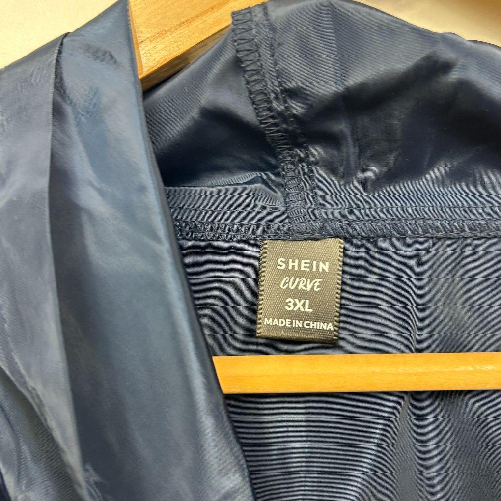 SHEIN Curve Windbreaker Navy Jacket - Size 3XL
