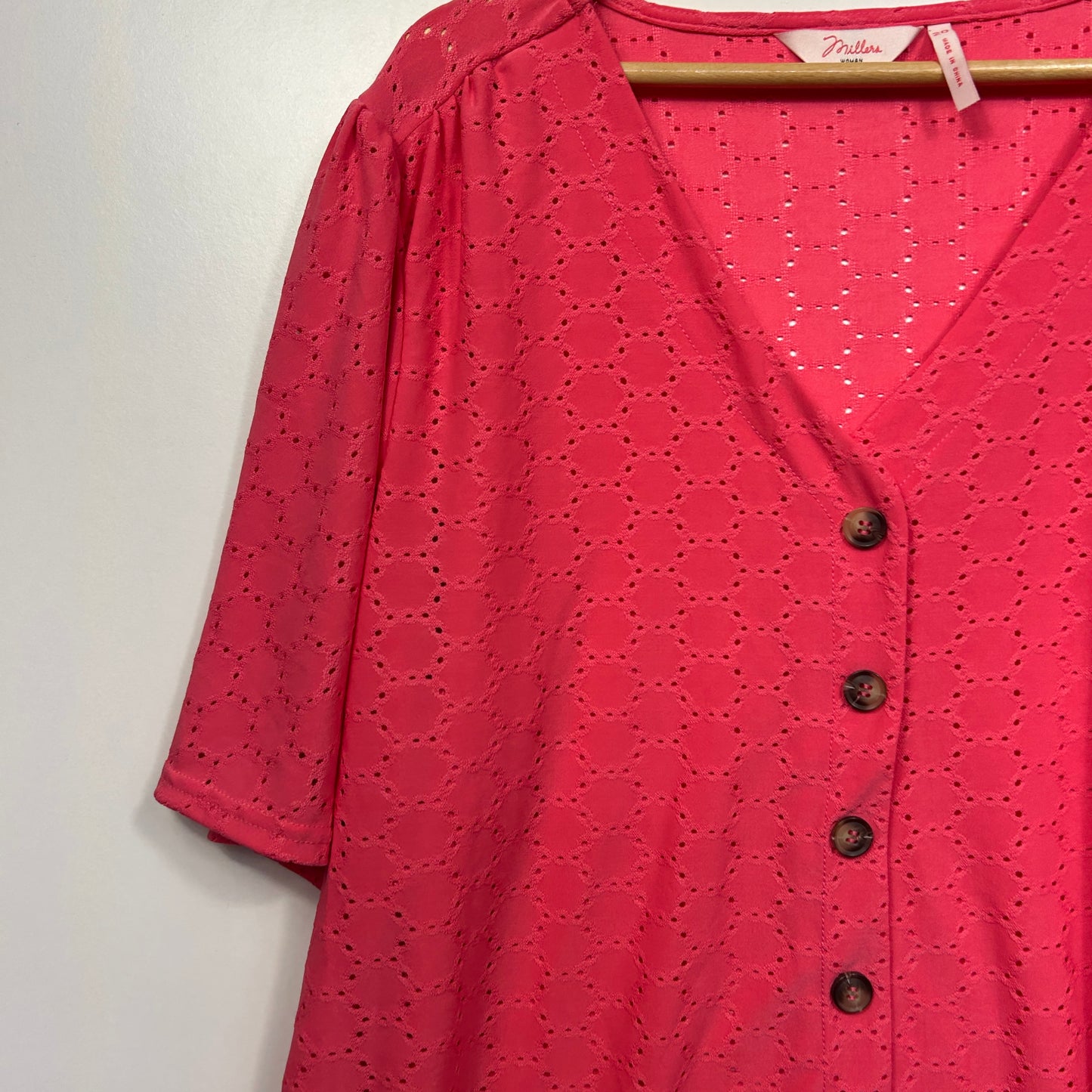 Millers Coral Broderie Anglaise Top - Size 20