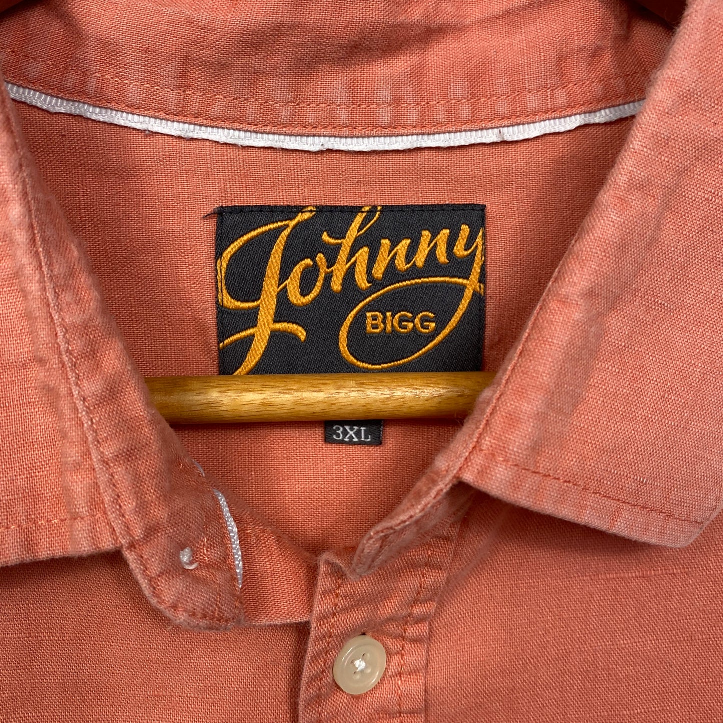 Johnny Bigg Men Shirt Size 3XL Peach Button Up Long Sleeve