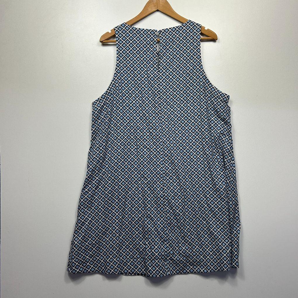 Sportsgirl Blue Geometric Print Dress - Size 18