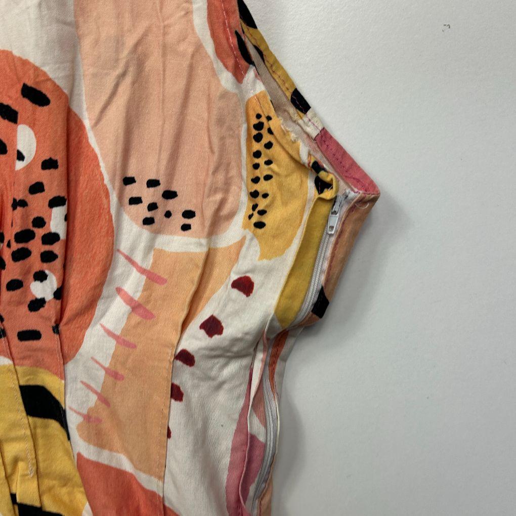 Handmade Peach/Pink Abstract Dress - Size 18/20/22