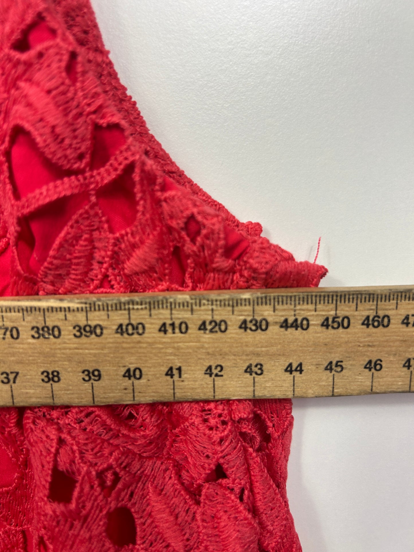 Target Dress Size 14 Red Crochet Overlay Sleeveless