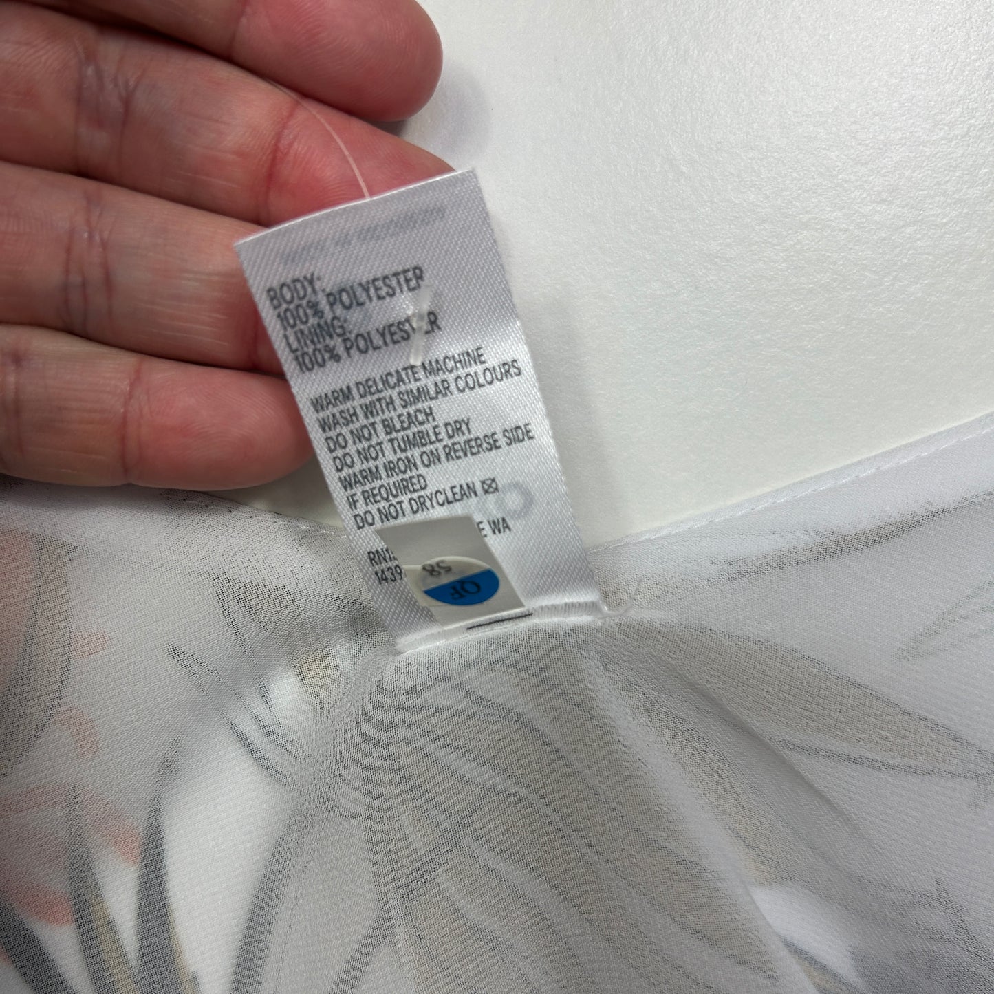 Anko White Palm Leaf Print Cami Top - Size 18