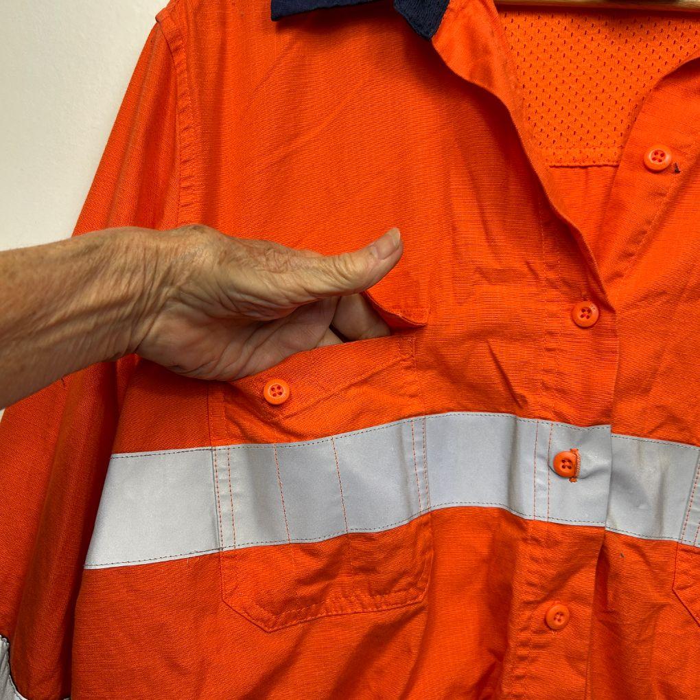 Kinggee Orange Cotton Hi-Vis Workwear Shirt - Size 22