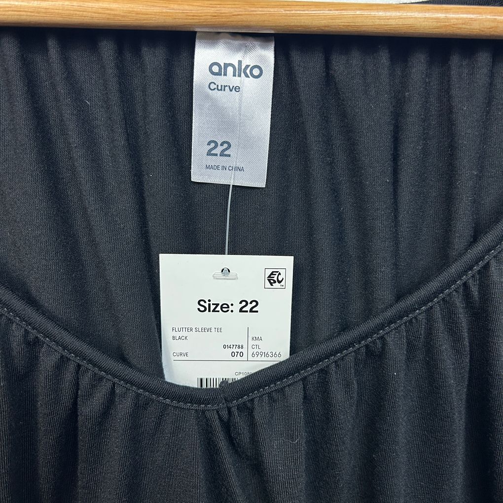 Anko Black Top - Size 22