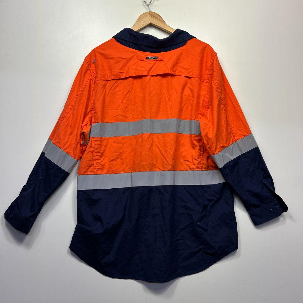 Kinggee Orange Cotton Hi-Vis Workwear Shirt - Size 22