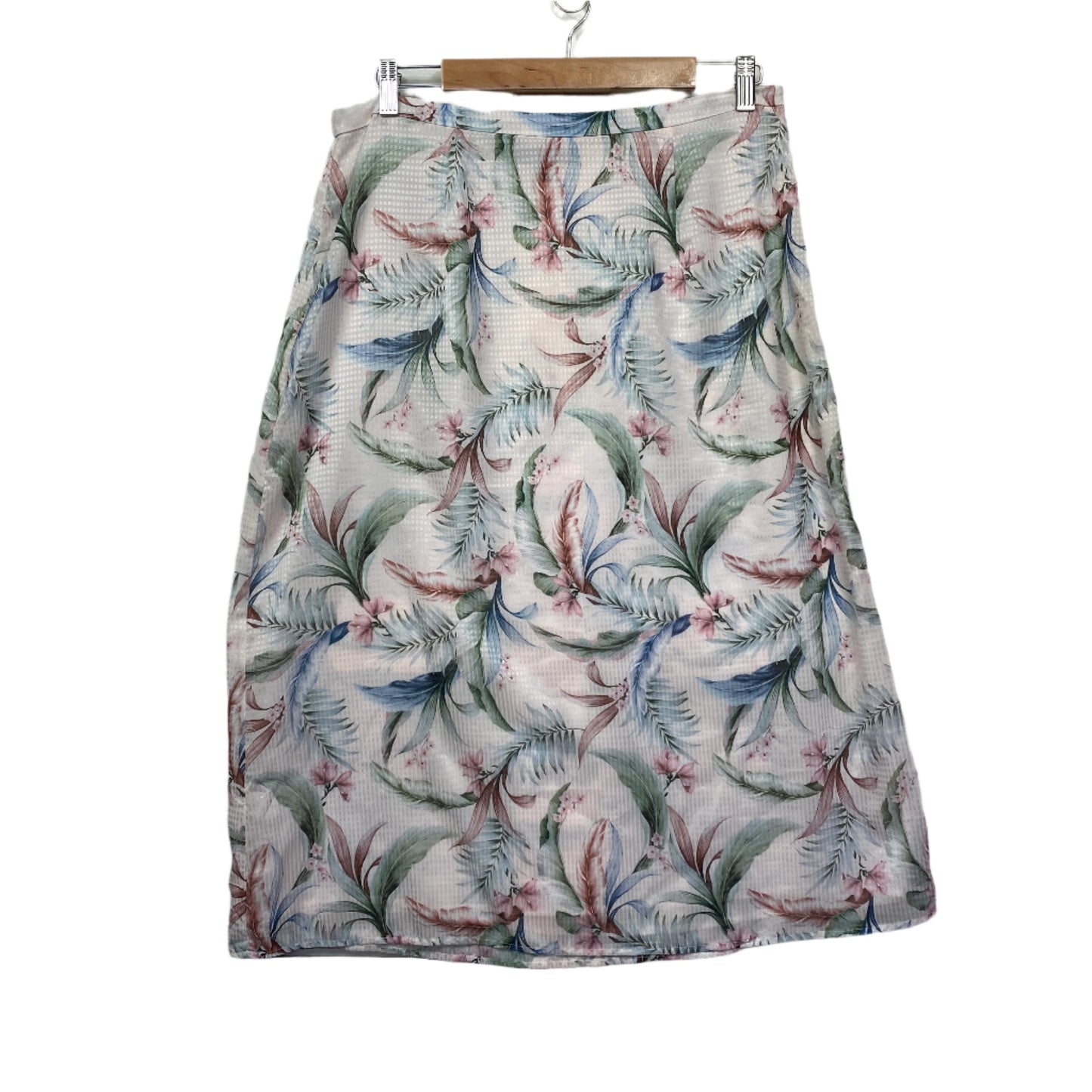 Dannii Minogue Midi Skirt Skirt Size 14 Petites White Floral Lined