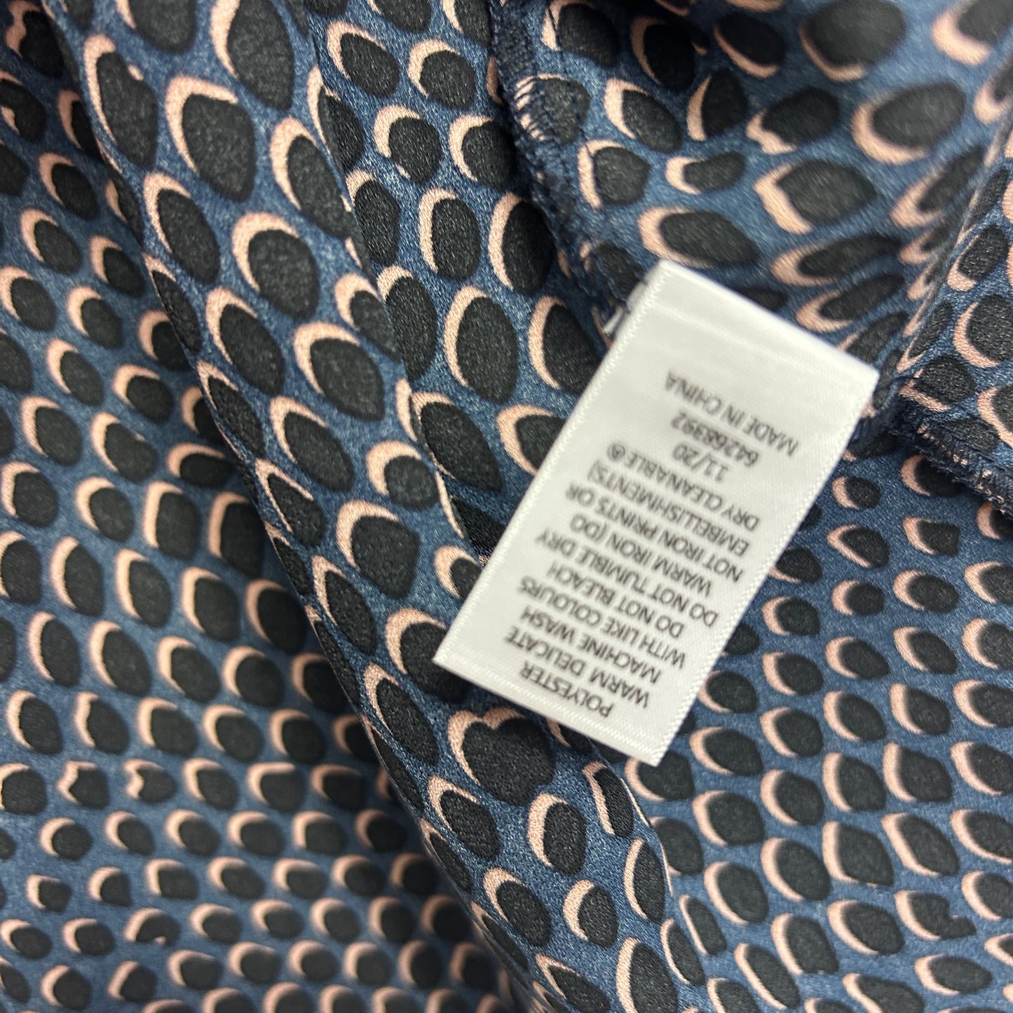 Preview Navy Blue Crescent Moon Print Blouse - Size 18