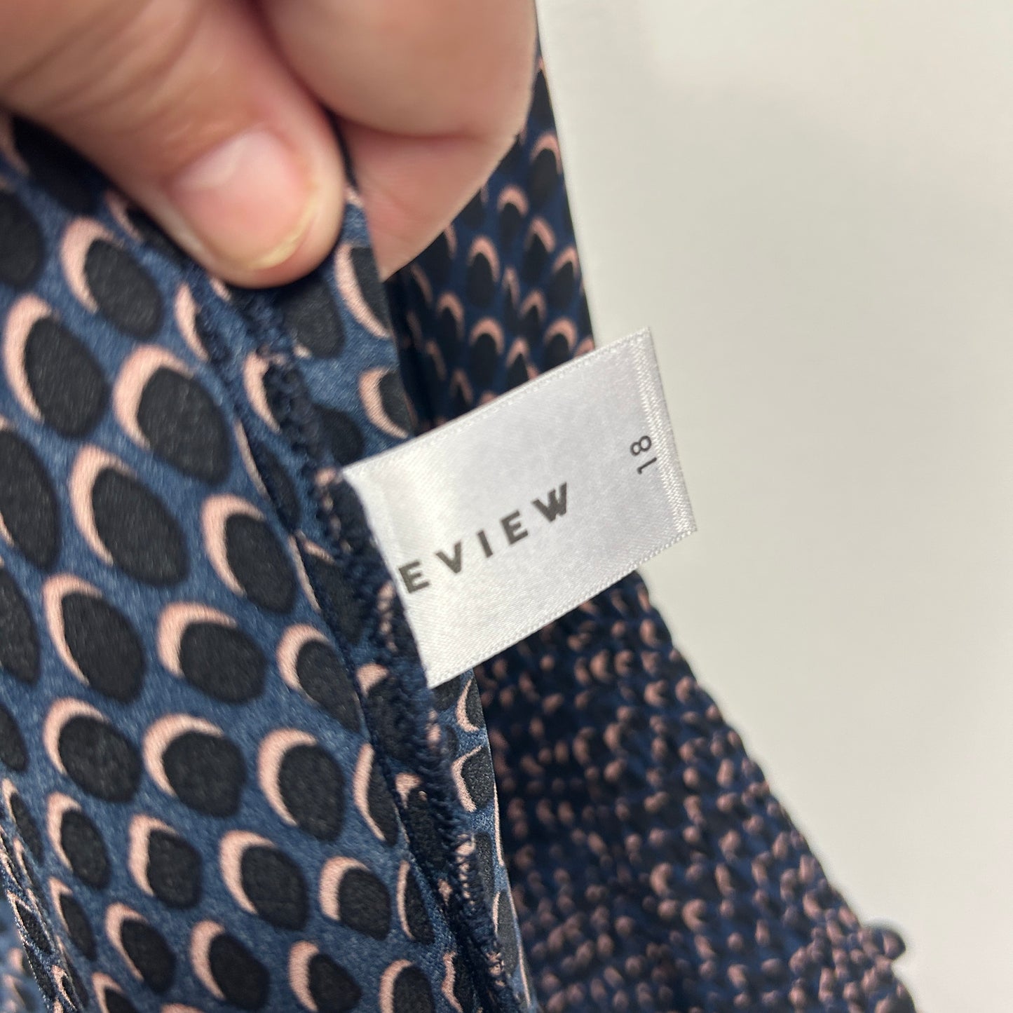 Preview Navy Blue Crescent Moon Print Blouse - Size 18