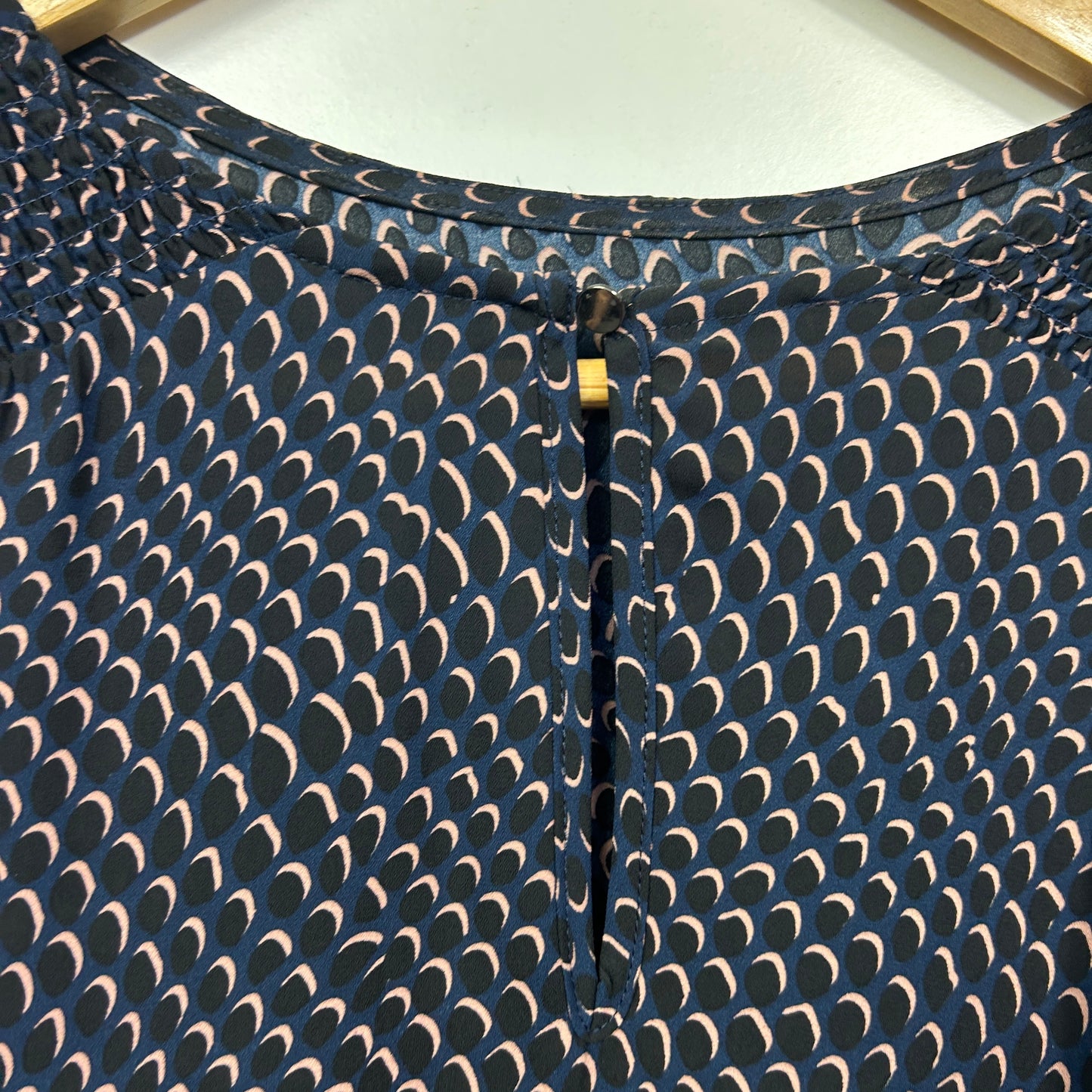 Preview Navy Blue Crescent Moon Print Blouse - Size 18