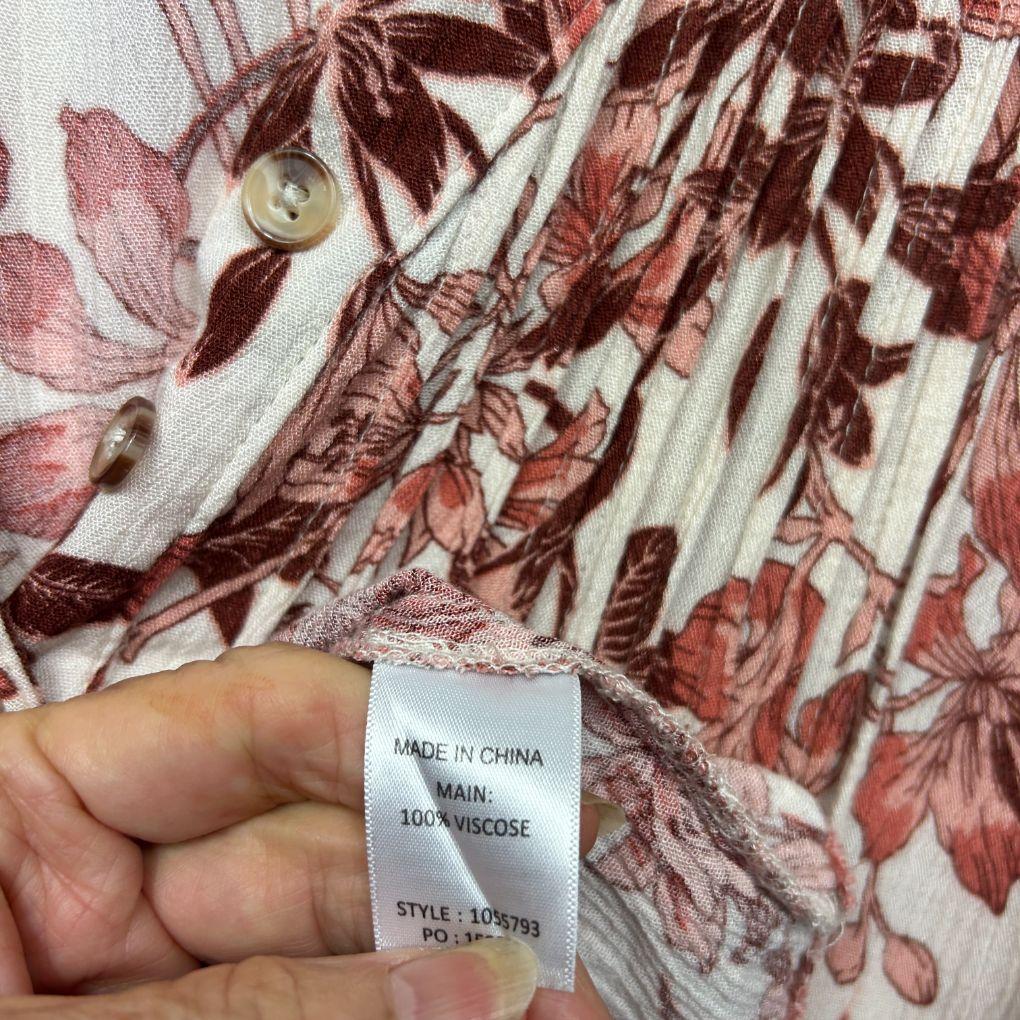 Beme Pink Floral Top - Size 16