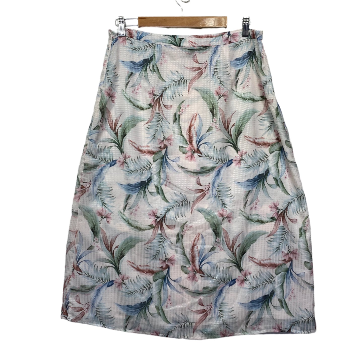 Dannii Minogue Midi Skirt Skirt Size 14 Petites White Floral Lined