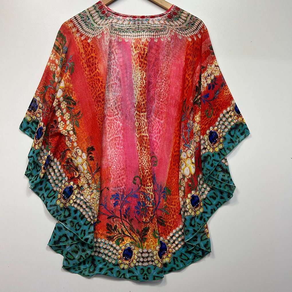 Periwinkle Multicoloured Kaftan Top - One Size