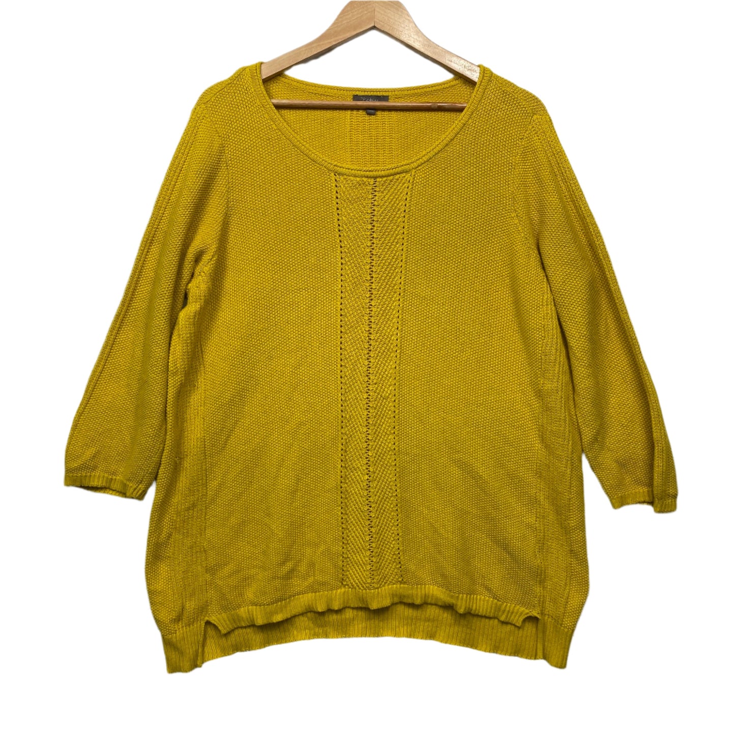 Katies Knitted Top Size XL Mustard Long Sleeve Cotton