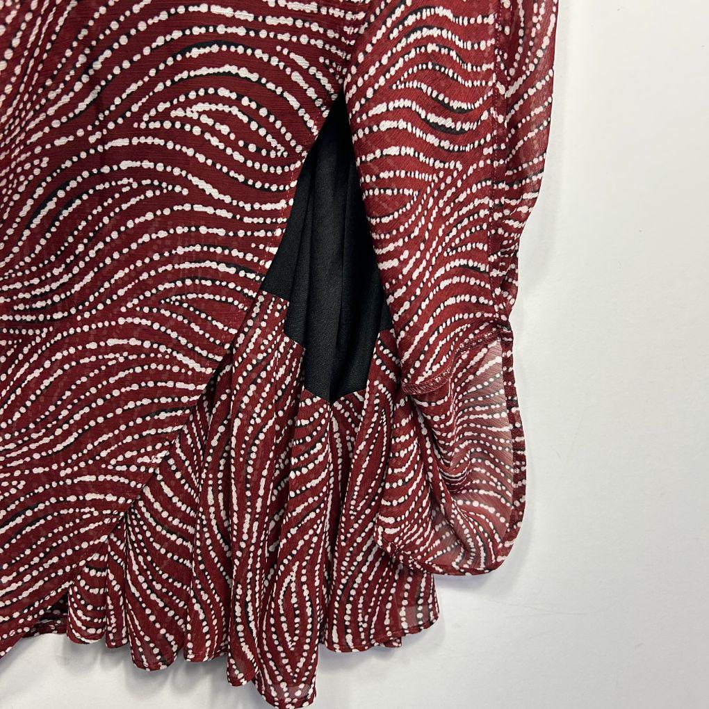 Taking Shape Maroon Patterned Dress - Size 20