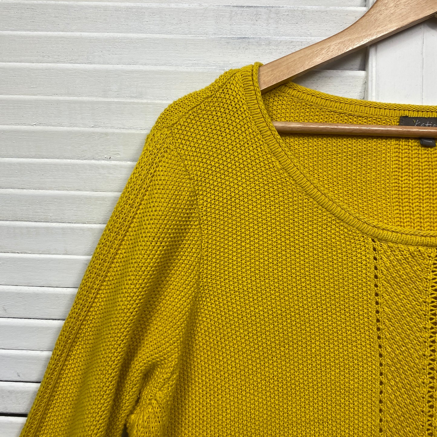 Katies Knitted Top Size XL Mustard Long Sleeve Cotton