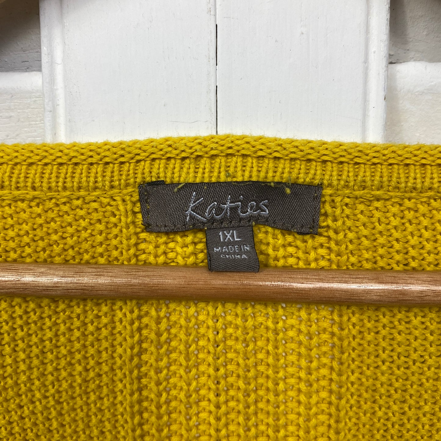 Katies Knitted Top Size XL Mustard Long Sleeve Cotton