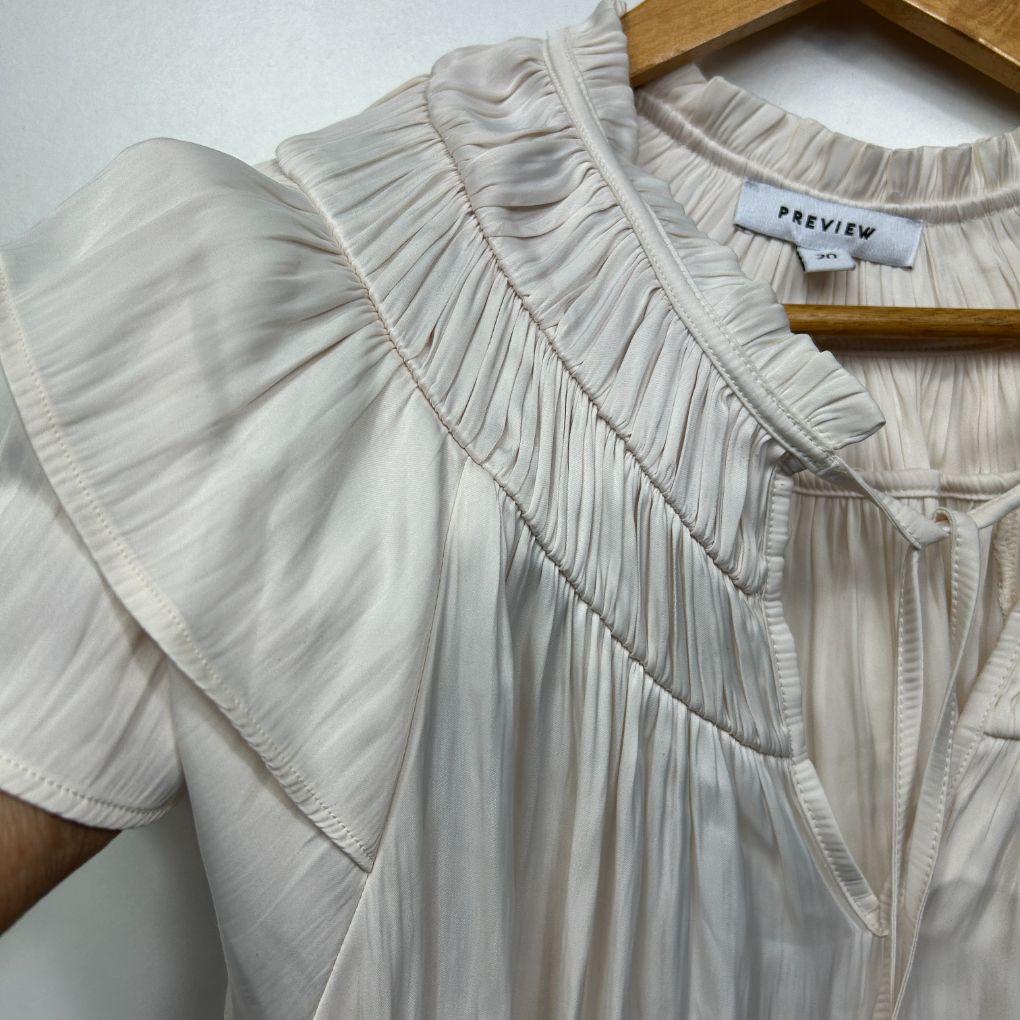 Preview Cream Ruffle Top - Size 20