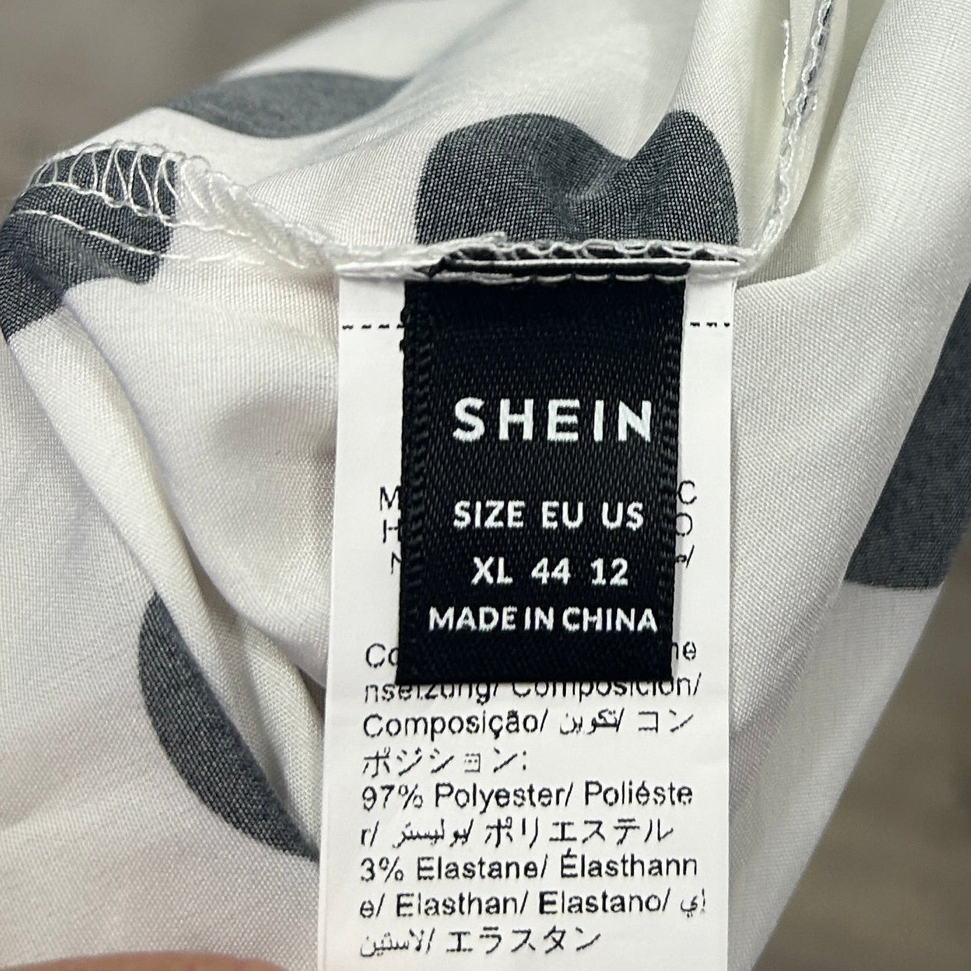 Shein White Polka Dot Shirt Dress - Size XL