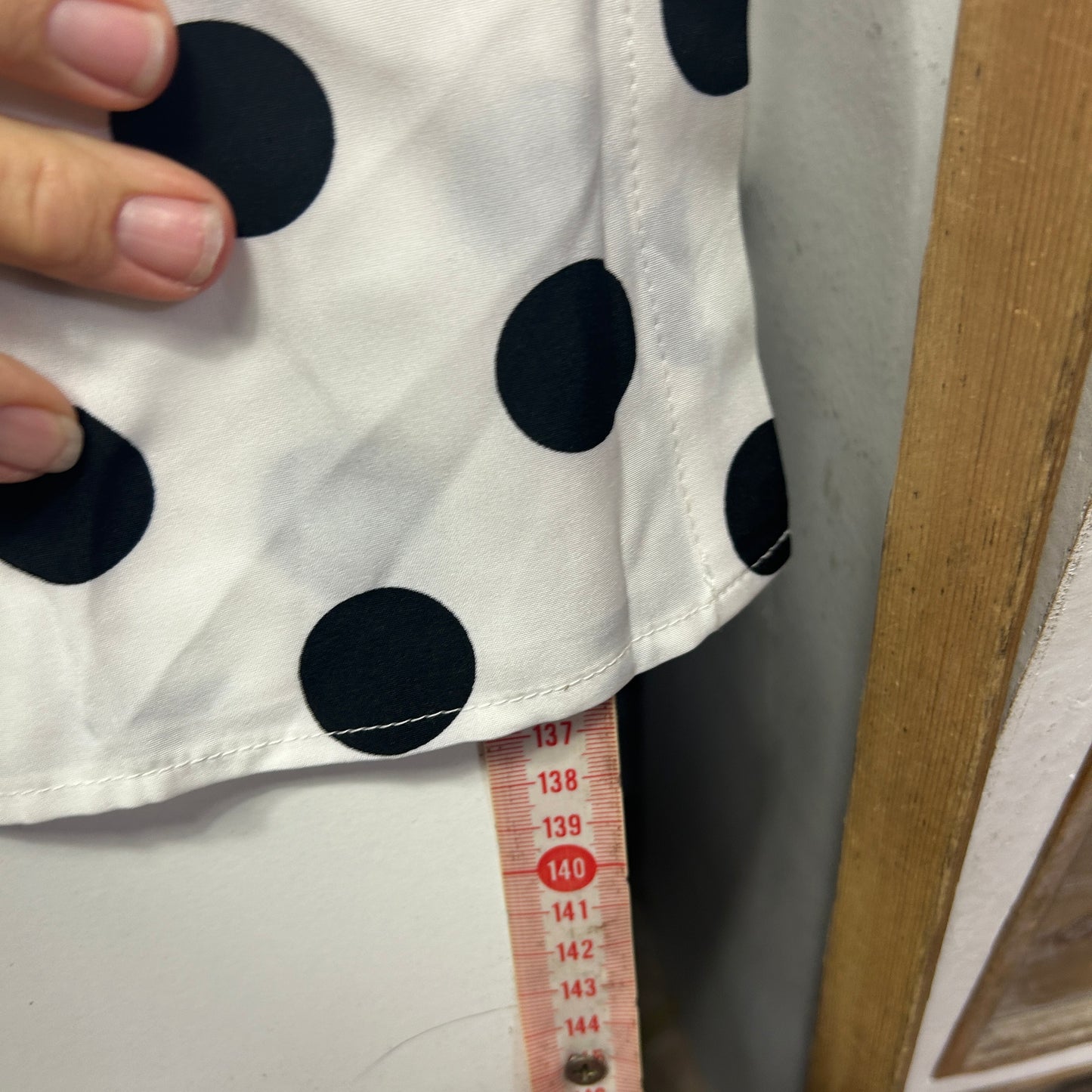 Shein White Polka Dot Shirt Dress - Size XL