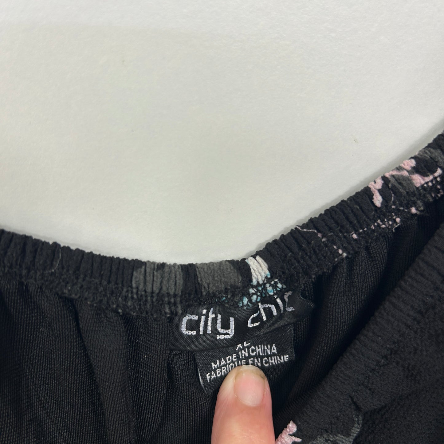 City Chic Black Floral Bell Sleeve Dress - Size 22/XL