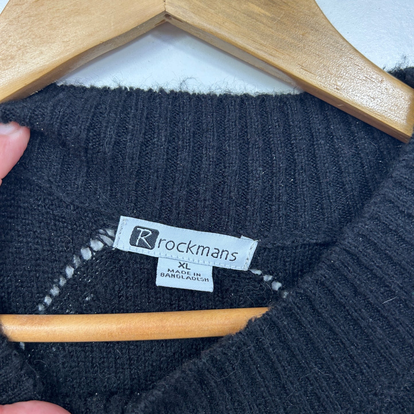 Rockmans Black Knit Jumper - Size XL