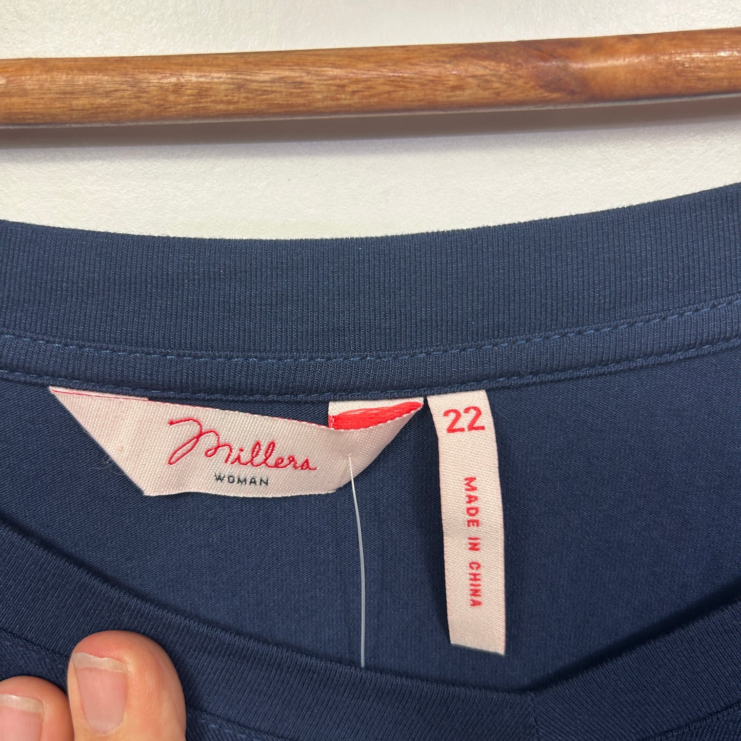 Millers Navy Long Sleeve Casual Top - Size 22