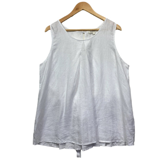 Threadz Linen Top Size 14 Large White Sleeveless