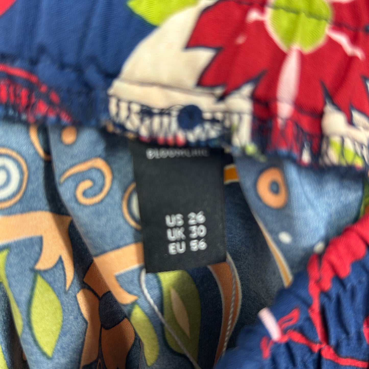 Bloomchic Navy Multicolour Floral Print Skirt - Size 30