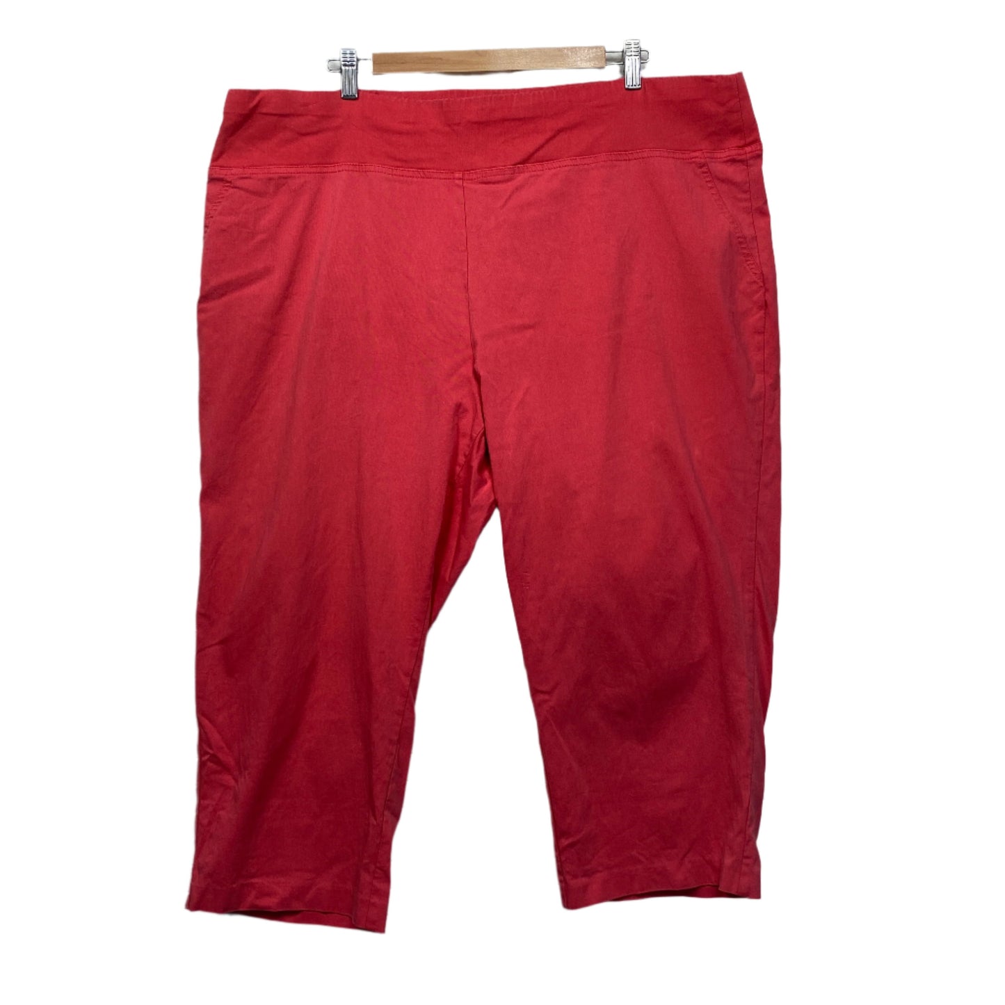 Autograph Cropped Pants Size 24 Red Pull On 3/4 Length