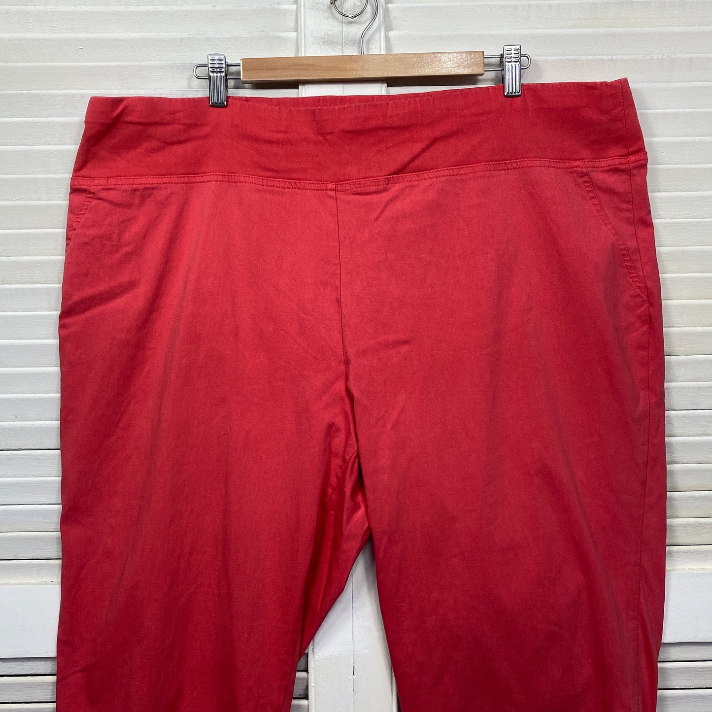 Autograph Cropped Pants Size 24 Red Pull On 3/4 Length