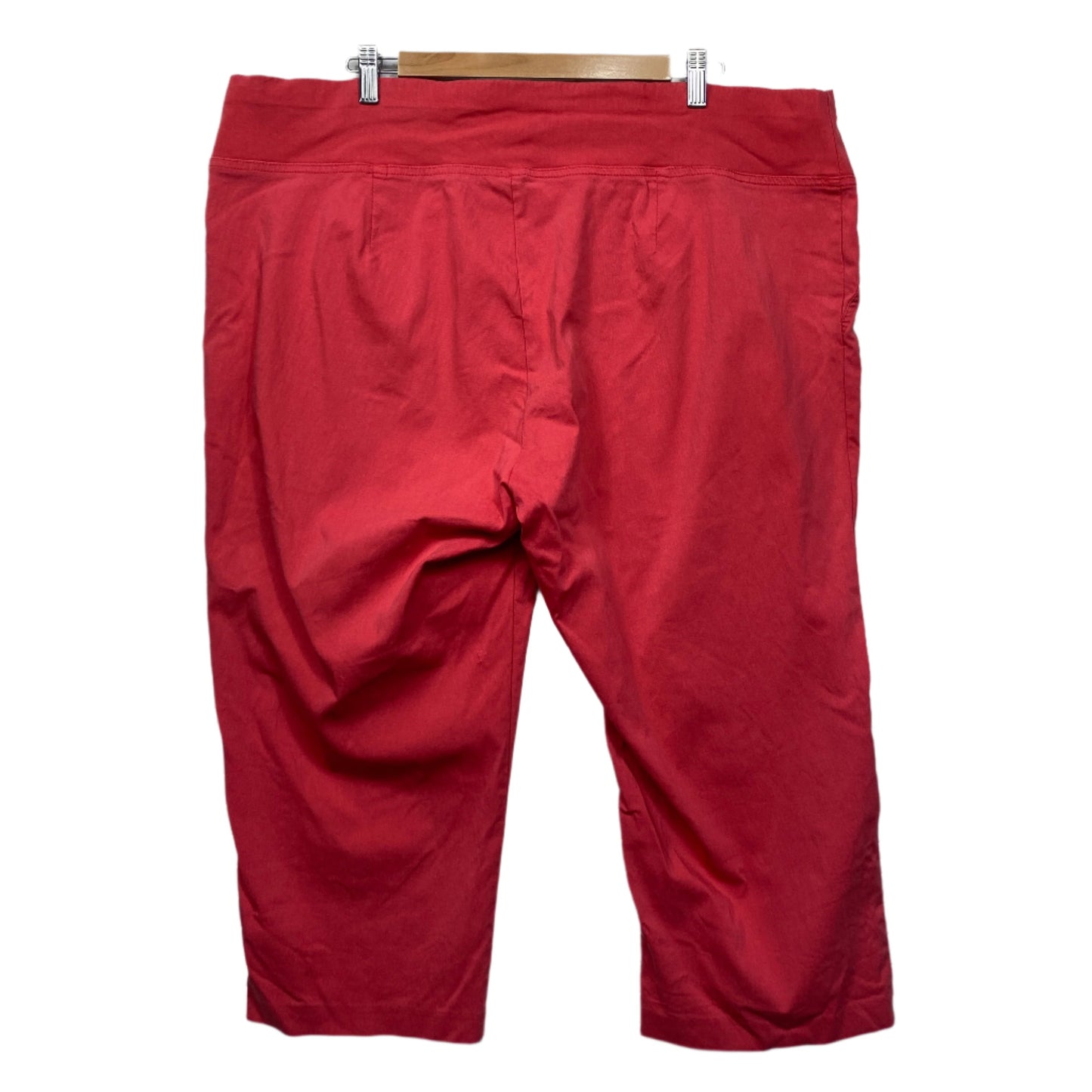 Autograph Cropped Pants Size 24 Red Pull On 3/4 Length